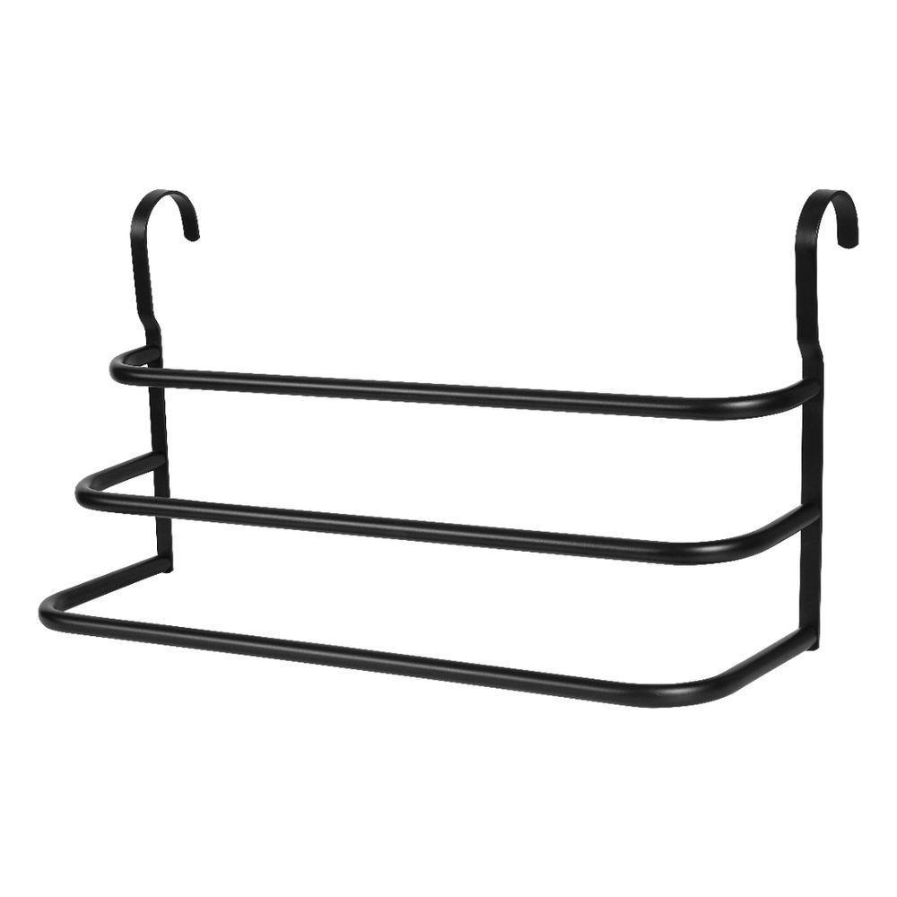 Porta Toalhas Triplo Toalheiro para Box Preto Fosco - 5