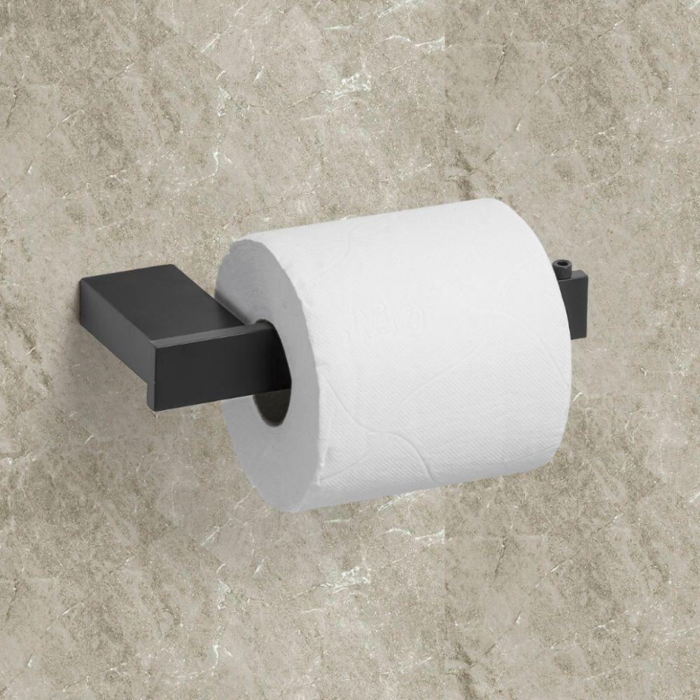 Kit 4 Acessórios para Banheiro Preto Master Toalheiro Duplo - 8