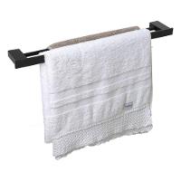 Kit 4 Acessórios para Banheiro Preto Master Toalheiro Duplo - 6