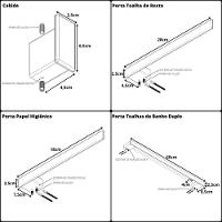 Kit 4 Acessórios para Banheiro Preto Master Toalheiro Duplo - 7