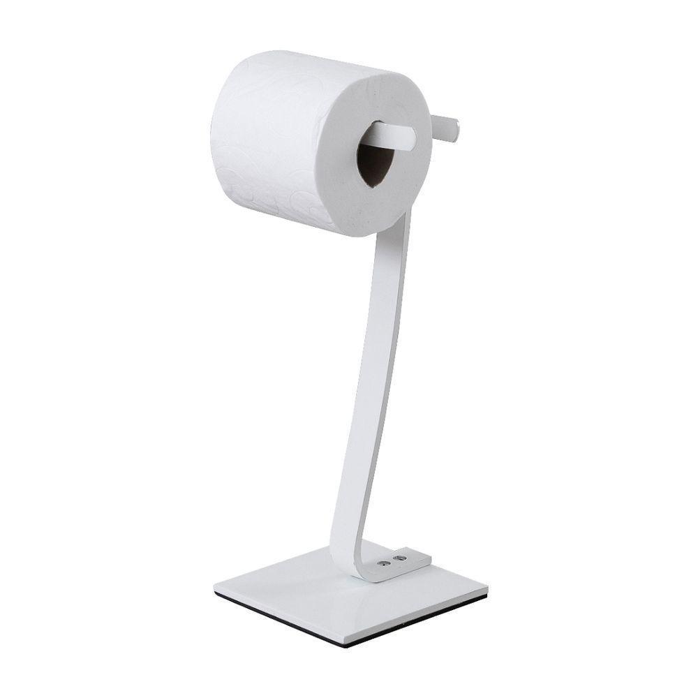 Porta Papel Higiênico De Chão Single Branco E Maciço - 1