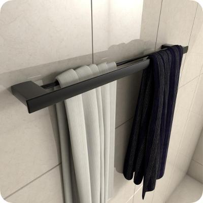 Porta Toalhas de Banho Duplo Master Preto Fosco 60cm