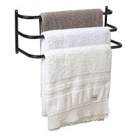 Porta Toalhas Toalheiro Triplo para Parede Preto Fosco 60cm - 1