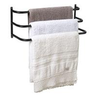 Porta Toalhas Toalheiro Triplo para Parede Preto Fosco 60cm - 7