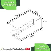 Suporte Papel Higiênico Adesivo Colar Na Parede Preto Elg - 5