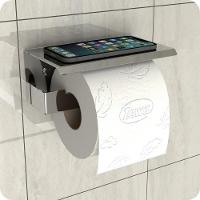Porta Papel Higienico Com Suporte Para Celular Inox Elg - 1