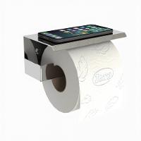 Porta Papel Higienico Com Suporte Para Celular Inox Elg - 2