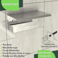 Porta Papel Higienico Com Suporte Para Celular Inox Elg - 5