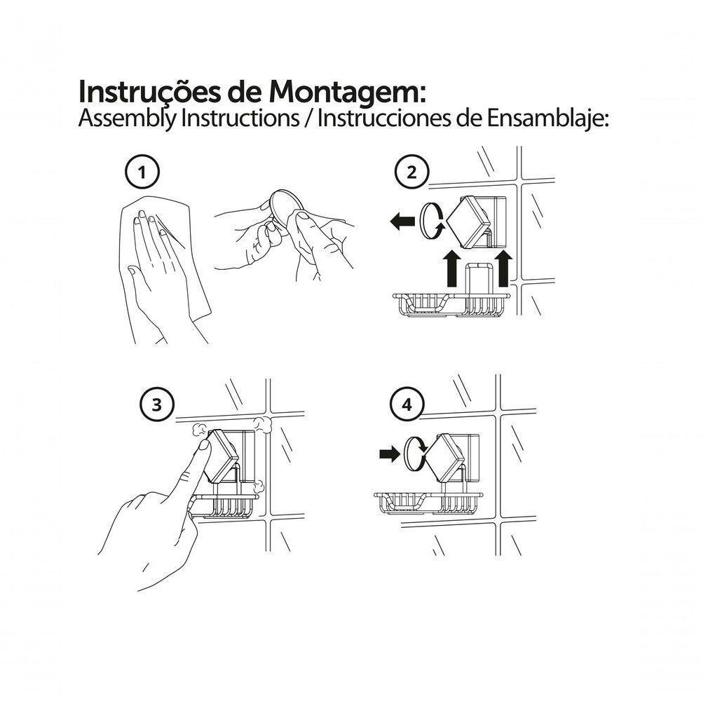Gancho Cabide Duplo Inox Com Ventosa Future 7009 - 2