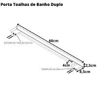 Porta Toalhas de Banho Duplo Master Cromado 60cm - 21