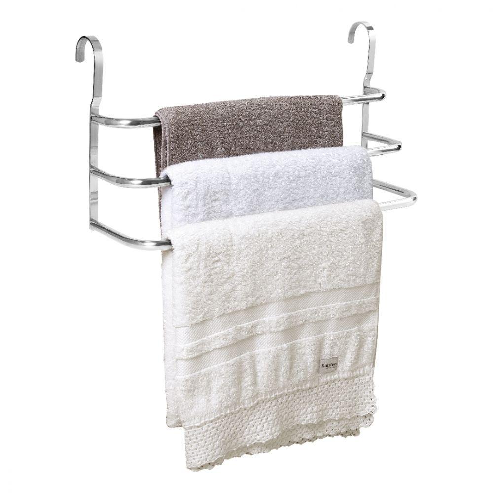 Porta Toalhas Triplo Toalheiro para Box Alto Brilho - 9