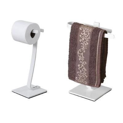 Toalheiro de Bancada e Porta Papel Higiênico de Chão Branco
