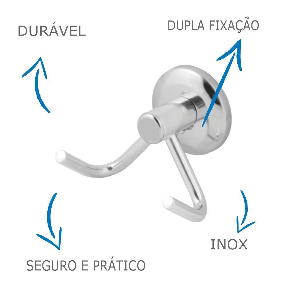 Gancho Cabide Duplo De Toalha Oliveira Em Aço Inox - 2