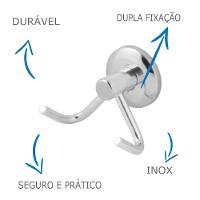 Gancho Cabide Duplo De Toalha Oliveira Em Aço Inox - 13