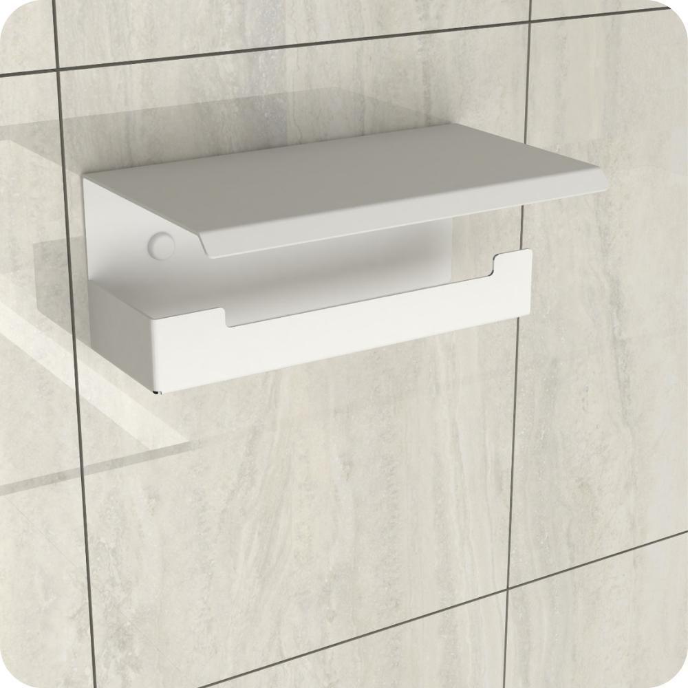 Porta Papel Higienico Com Suporte Para Celular Branco Elg - 3