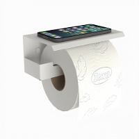 Porta Papel Higienico Com Suporte Para Celular Branco Elg - 2