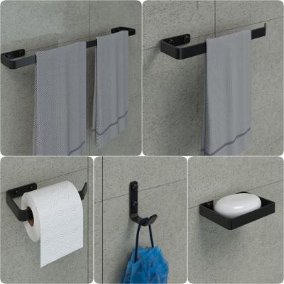 Kit Acessórios para Banheiro Preto Fosco 5 Peças