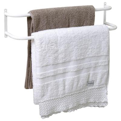 Porta Toalhas Duplo para Porta ou Parede Branco 48cm