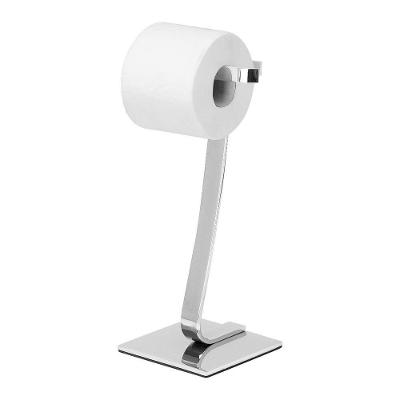 Porta Papel Higiênico de Chão Single Cromado e Maciço