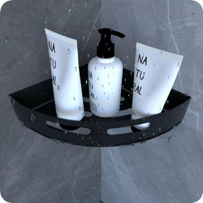 Suporte Porta Shampoo para Banheiro de Canto Inox Preto