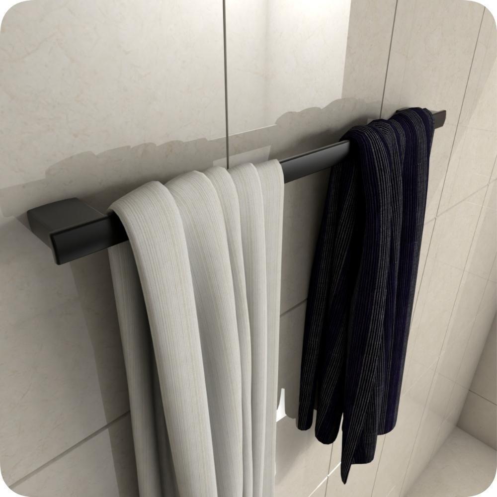 Porta Toalhas para Banho Master Preto Fosco 60cm - 1