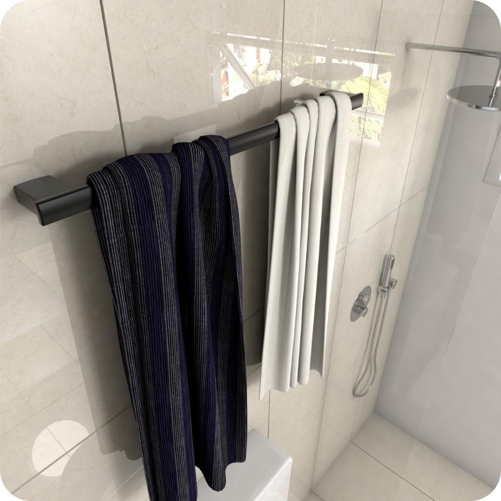 Porta Toalhas para Banho Master Preto Fosco 60cm - 7