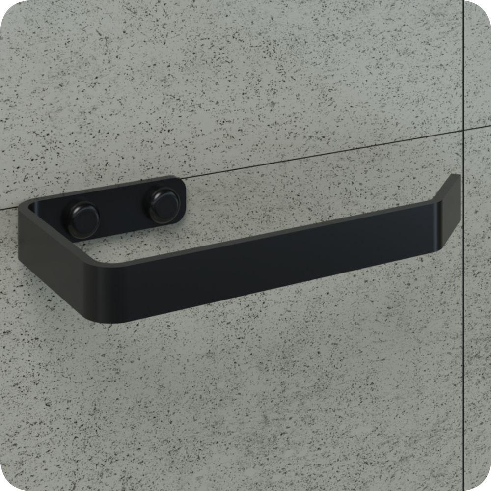Suporte Porta Papel Higiênico de Parede Preto Fosco Plus - 5