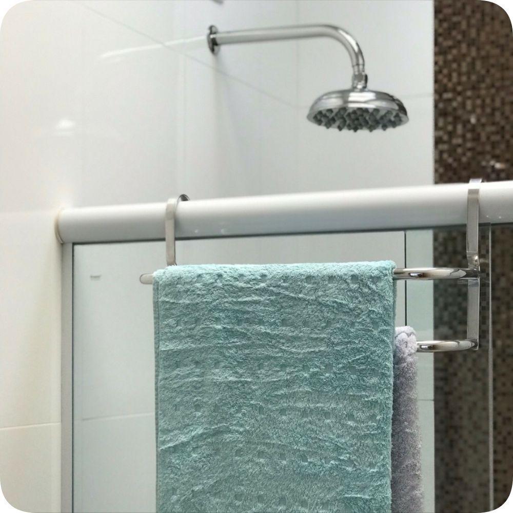 Suporte Duplo Porta Toalhas Toalheiro para Box 60cm - 1