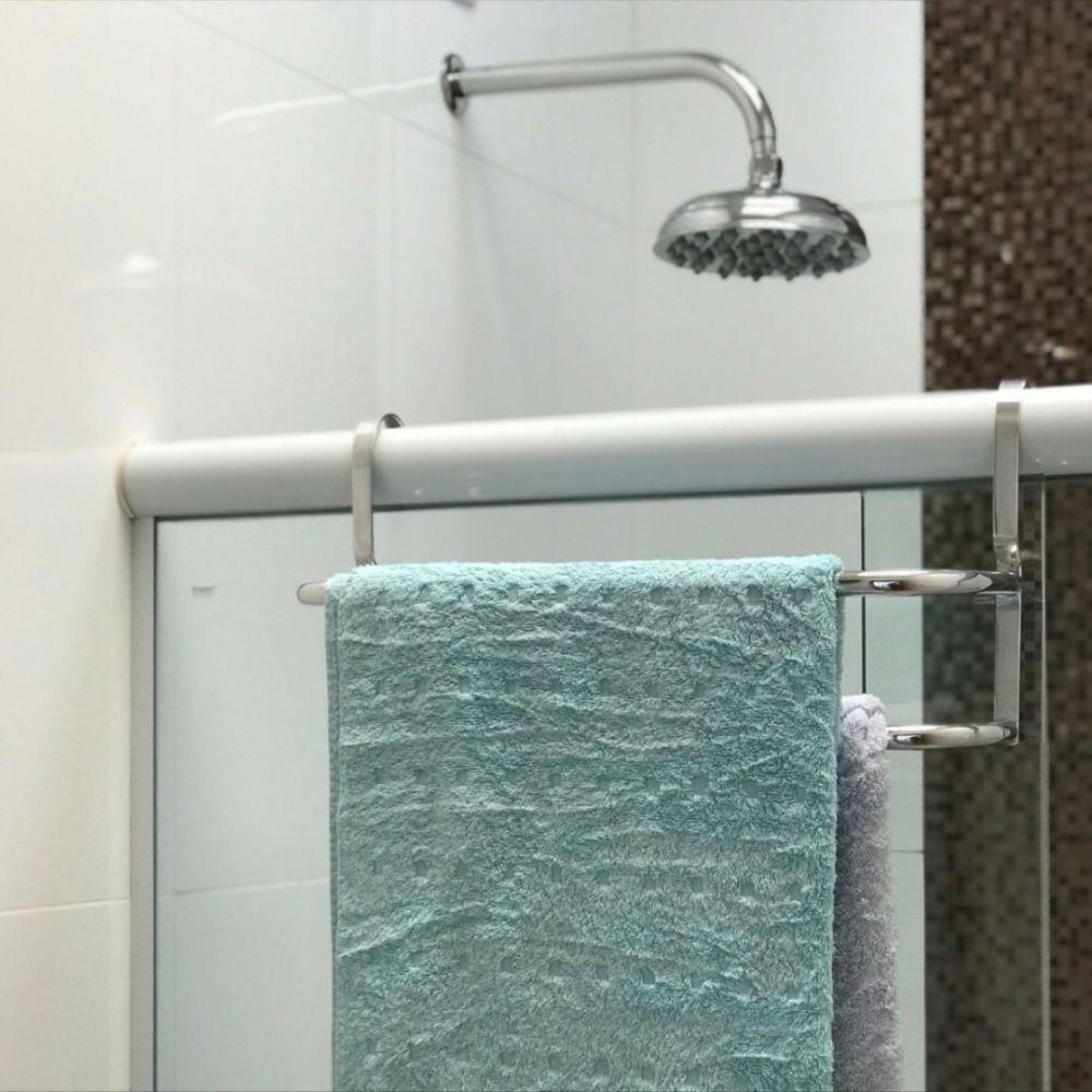 Suporte Duplo Porta Toalhas Toalheiro para Box 60cm - 6