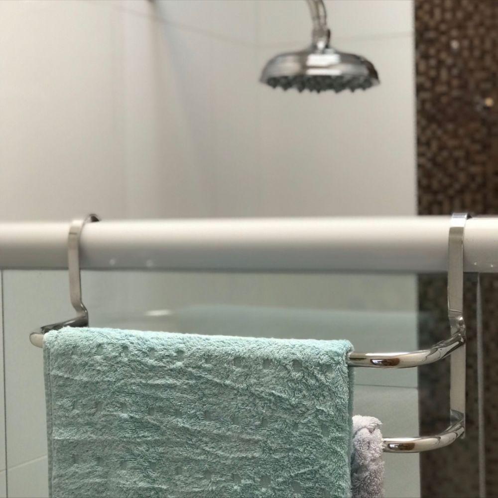 Suporte Duplo Porta Toalhas Toalheiro para Box 60cm - 8