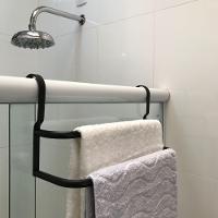 Porta Toalhas Duplo Suporte Toalheiro para Box Preto Fosco - 11