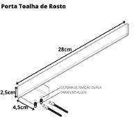 Porta Toalhas para Rosto Master Preto Fosco Dupla Fixação - 5