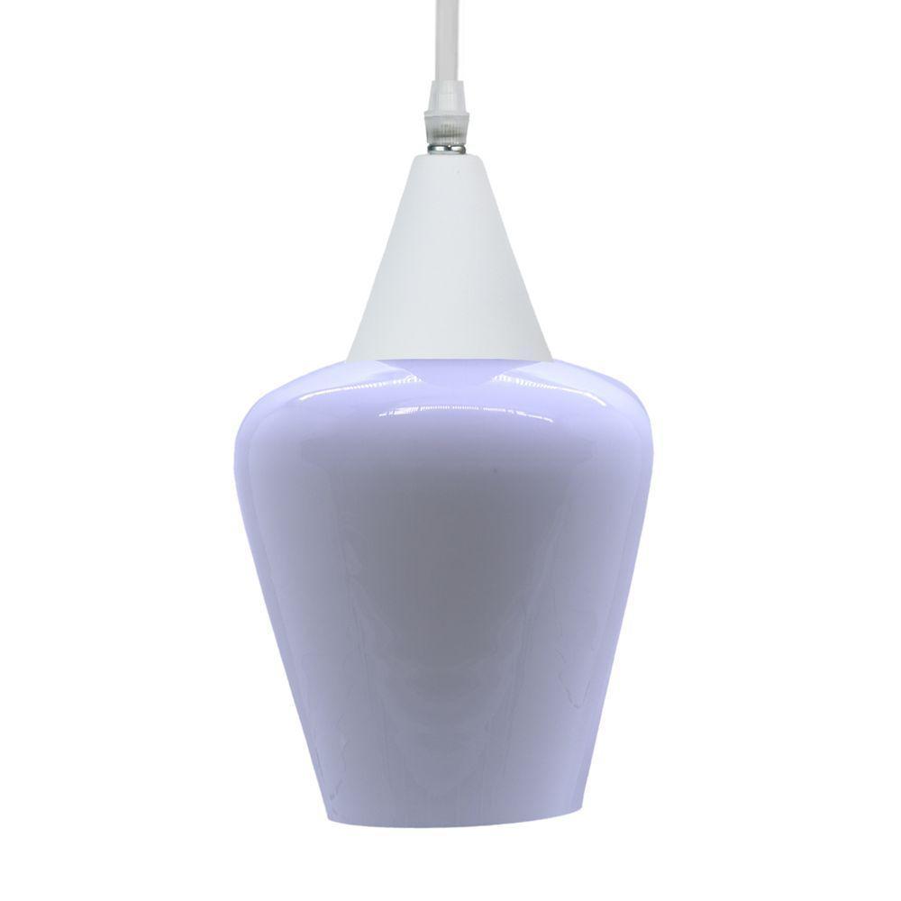 Lustre Pendente Taschibra Monalisa Branco Leitoso E27 Bivolt Branco - 3