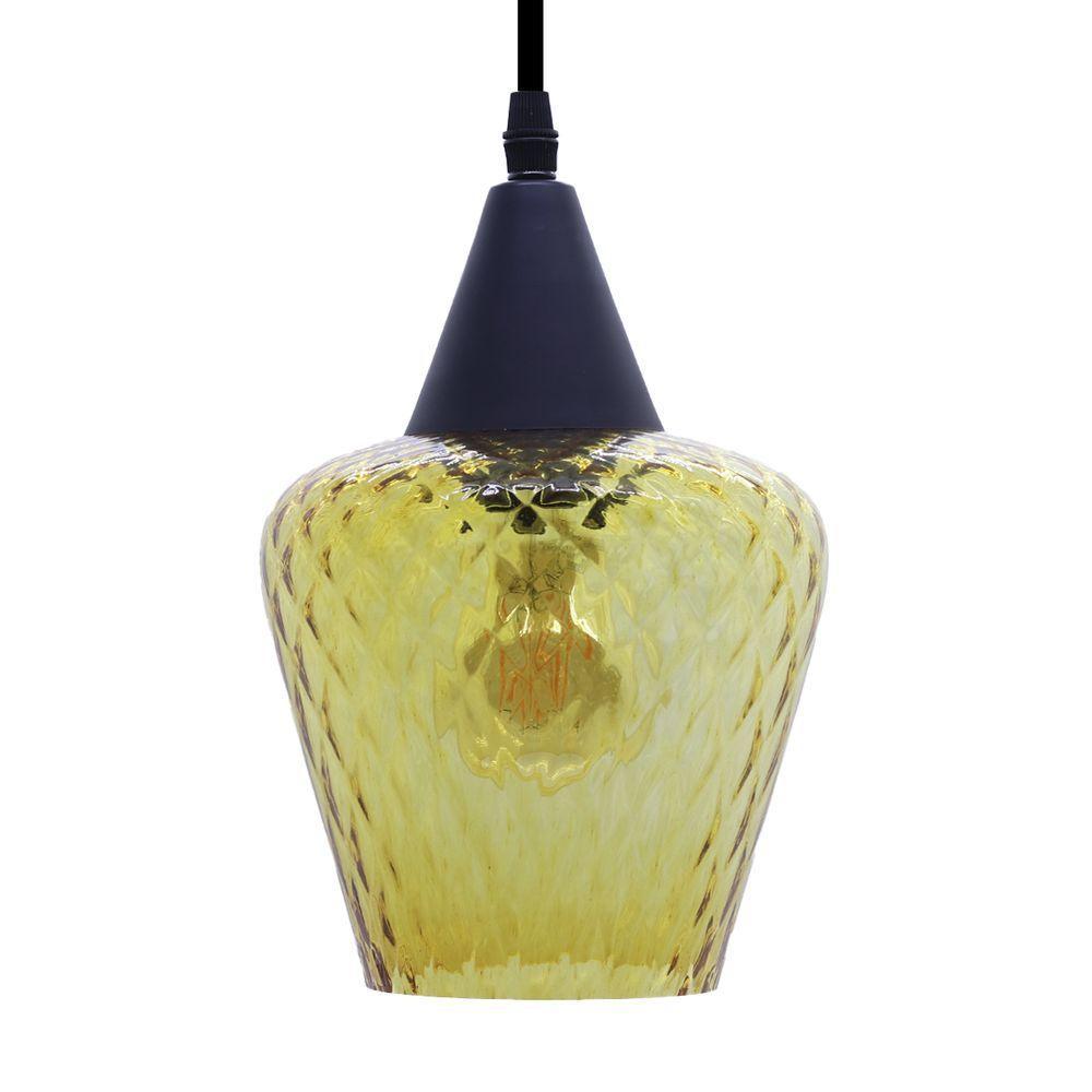 Lustre Pendente Taschibra Monalisa Boreal Conhaque E27 Bivolt Preto - 2