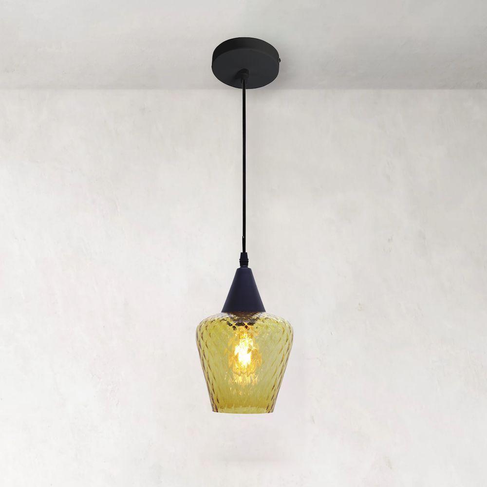 Lustre Pendente Taschibra Monalisa Boreal Conhaque E27 Bivolt Preto - 3