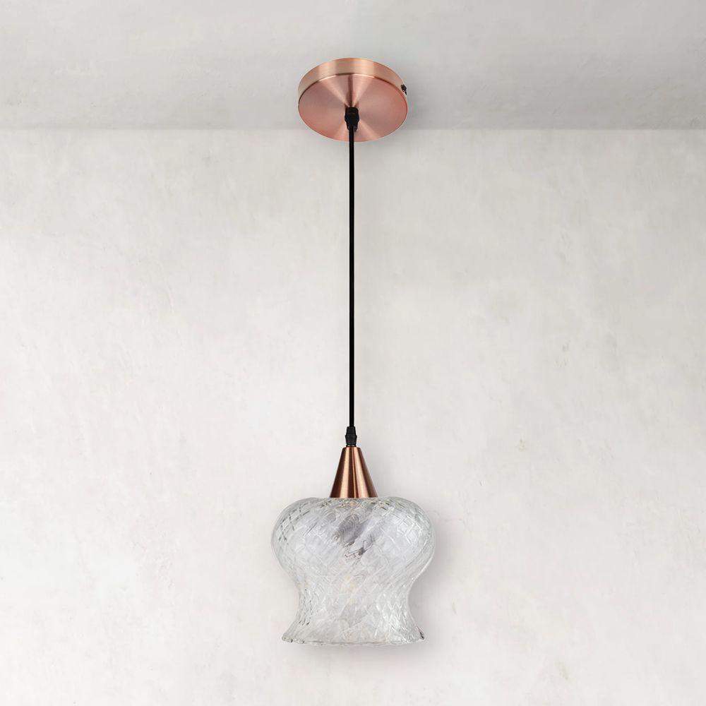 Lustre Pendente Taschibra Aisha Boreal E27 Transparente Bivolt Cobre - 4