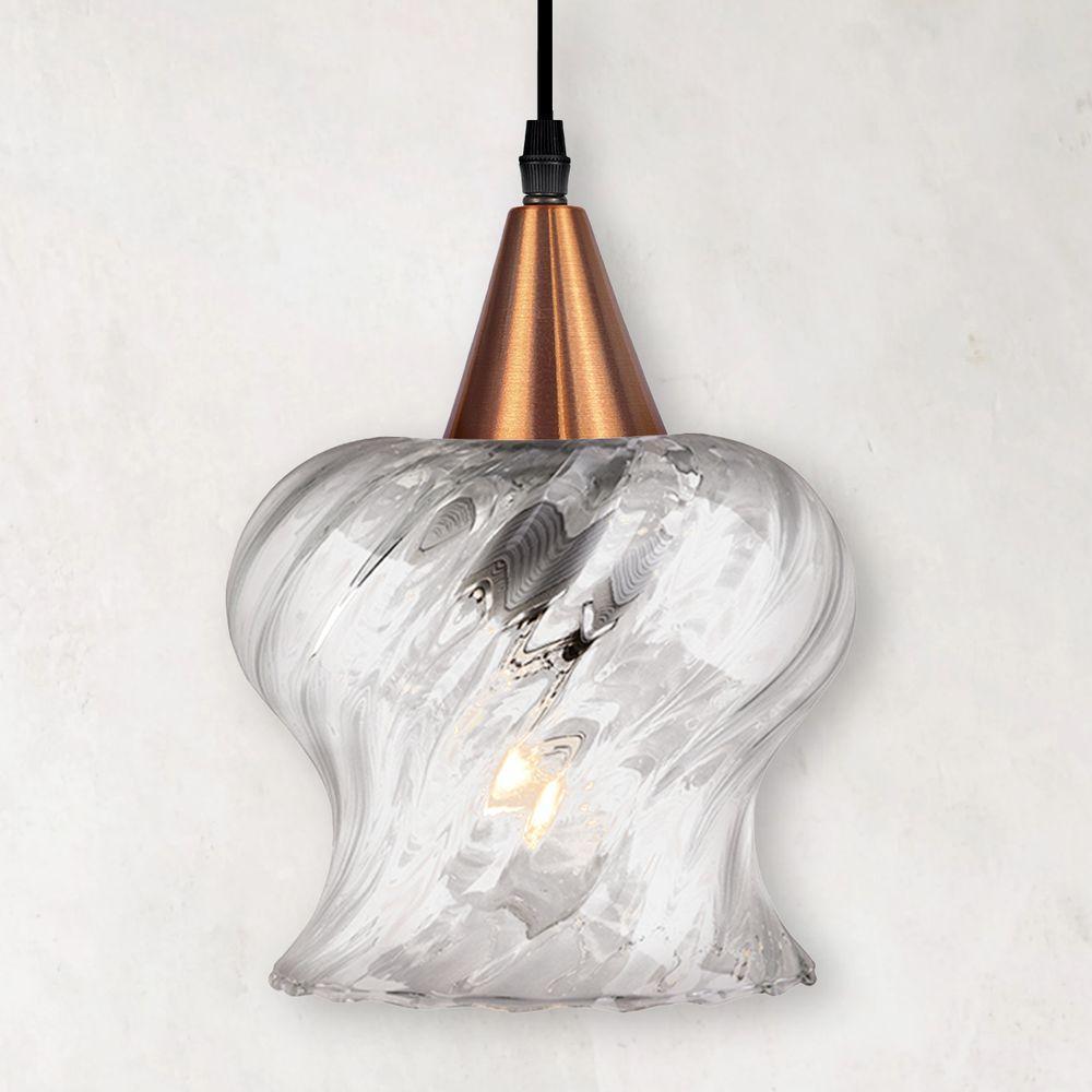 Lustre Pendente Taschibra Aisha Rigato E27 Transparente Bivolt Cobre - 2