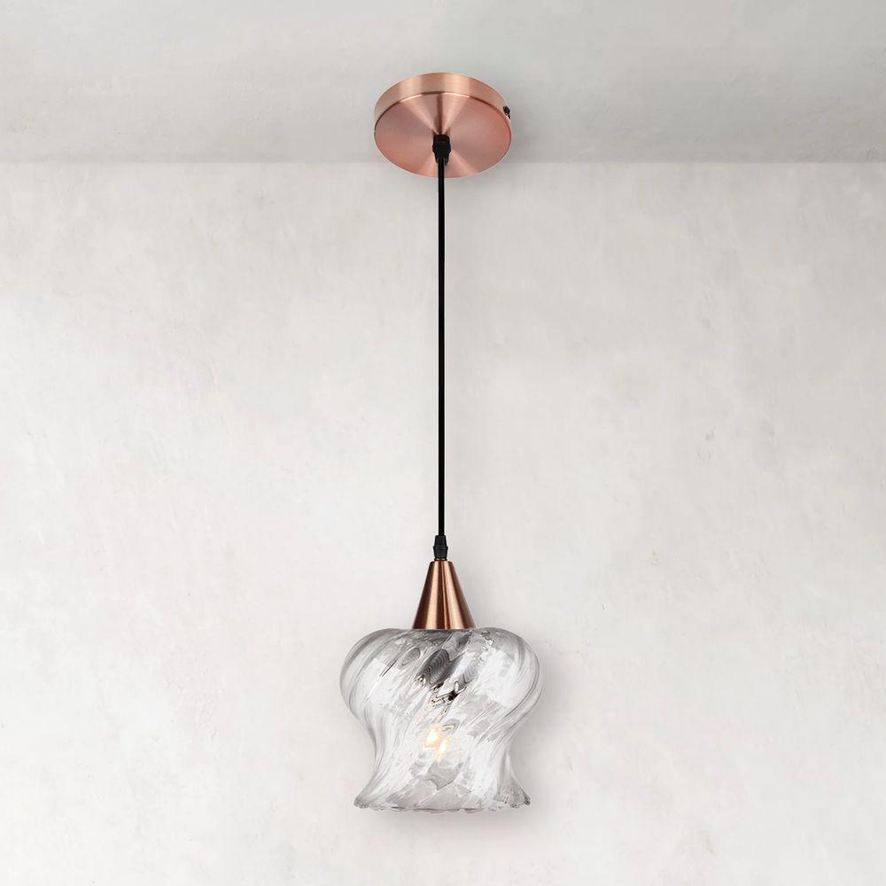 Lustre Pendente Taschibra Aisha Rigato E27 Transparente Bivolt Cobre - 5