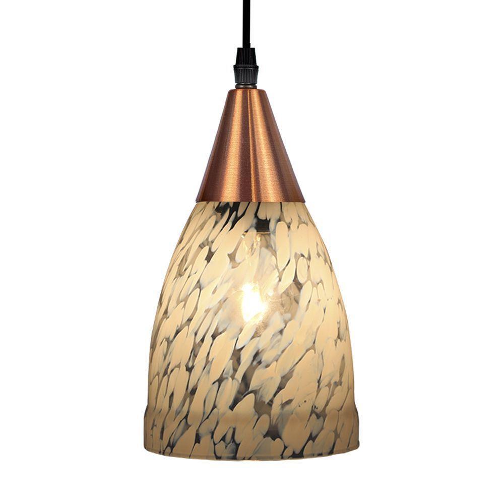 Lustre Pendente Taschibra Vicenza E27 Transparente Leitoso Bivolt Cobre - 2