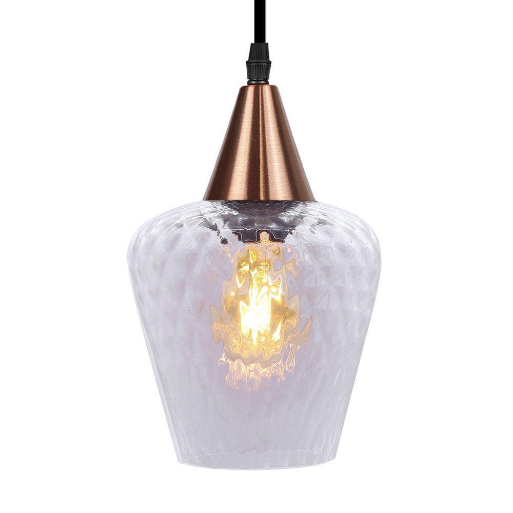 Lustre Pendente Taschibra Monalisa Boreal Transparente E27 Bivolt Cobre - 1