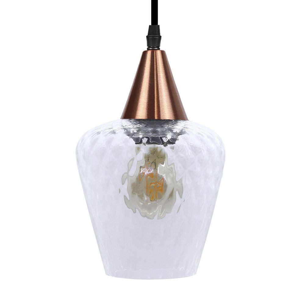 Lustre Pendente Taschibra Monalisa Boreal Transparente E27 Bivolt Cobre - 2