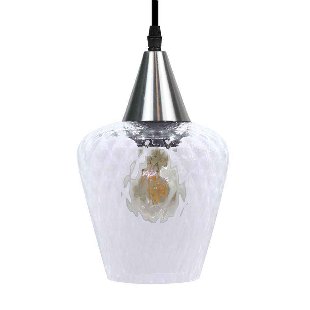 Lustre Pendente Taschibra Monalisa Boreal Transparente E27 Bivolt Prata - 1