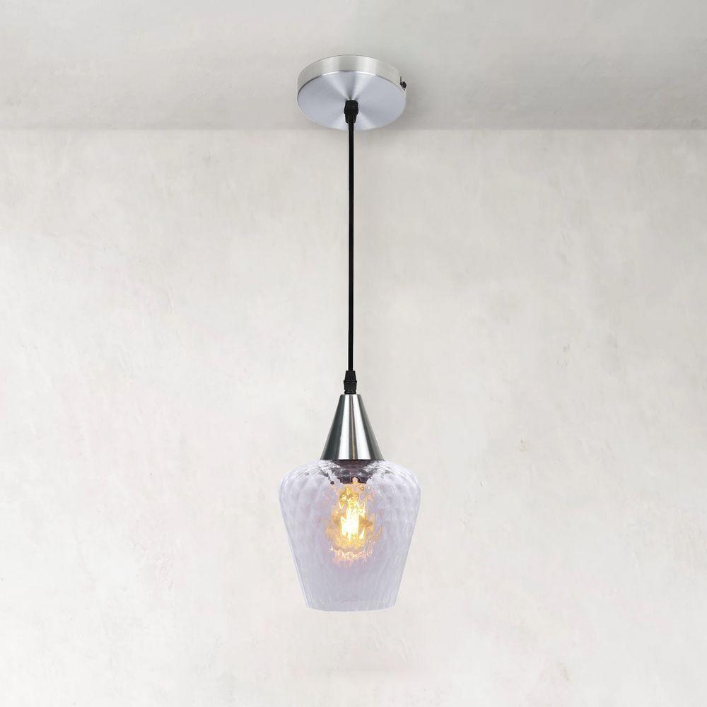 Lustre Pendente Taschibra Monalisa Boreal Transparente E27 Bivolt Prata - 2