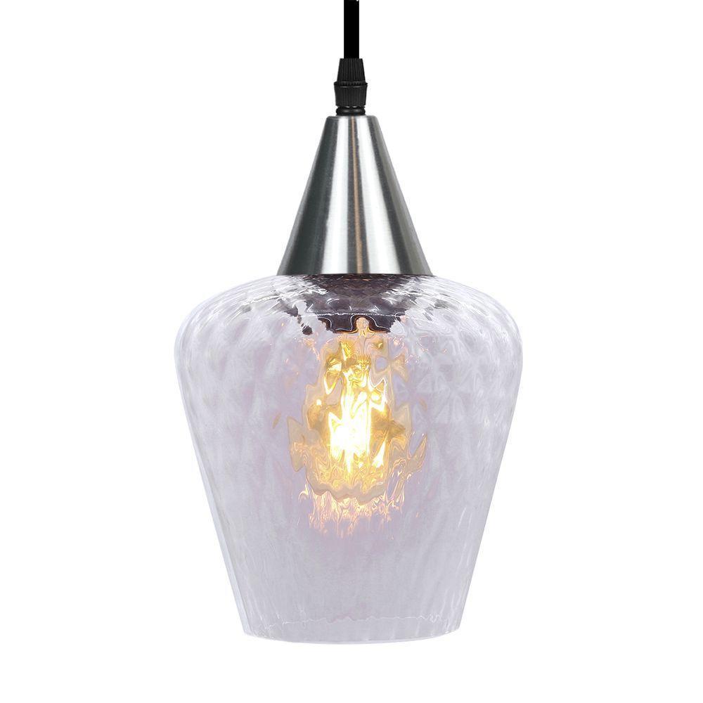 Lustre Pendente Taschibra Monalisa Boreal Transparente E27 Bivolt Prata - 3