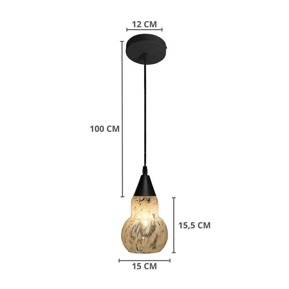 Lustre Pendente Taschibra Verona E27 Transparente Leitoso Bivolt Ouro - 1
