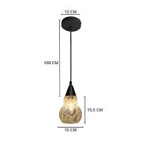 Lustre Pendente Taschibra Verona E27 Transparente Leitoso Bivolt Ouro - 1