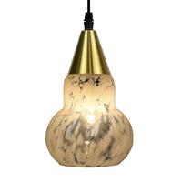 Lustre Pendente Taschibra Verona E27 Transparente Leitoso Bivolt Ouro - 3