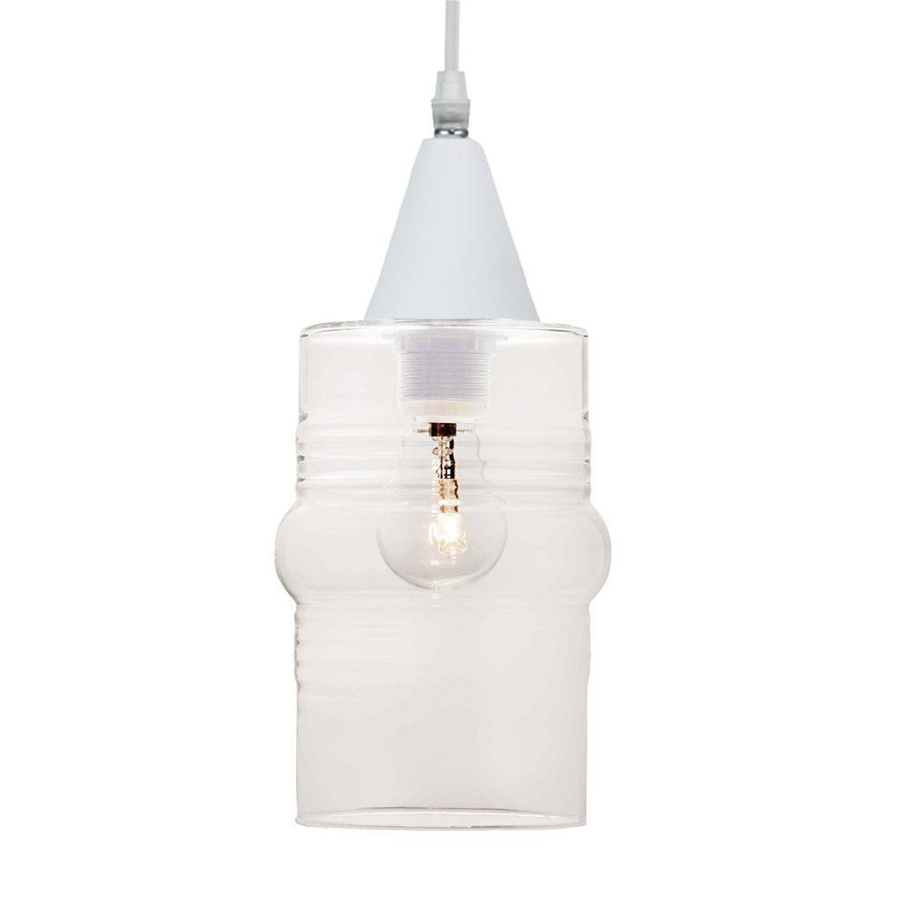 Lustre Pendente Taschibra Ali Liso E27 Transparente Bivolt Branco - 1