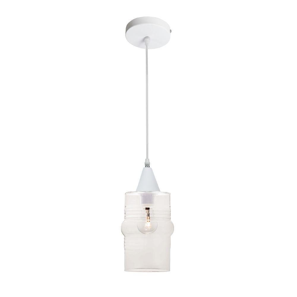 Lustre Pendente Taschibra Ali Liso E27 Transparente Bivolt Branco - 2