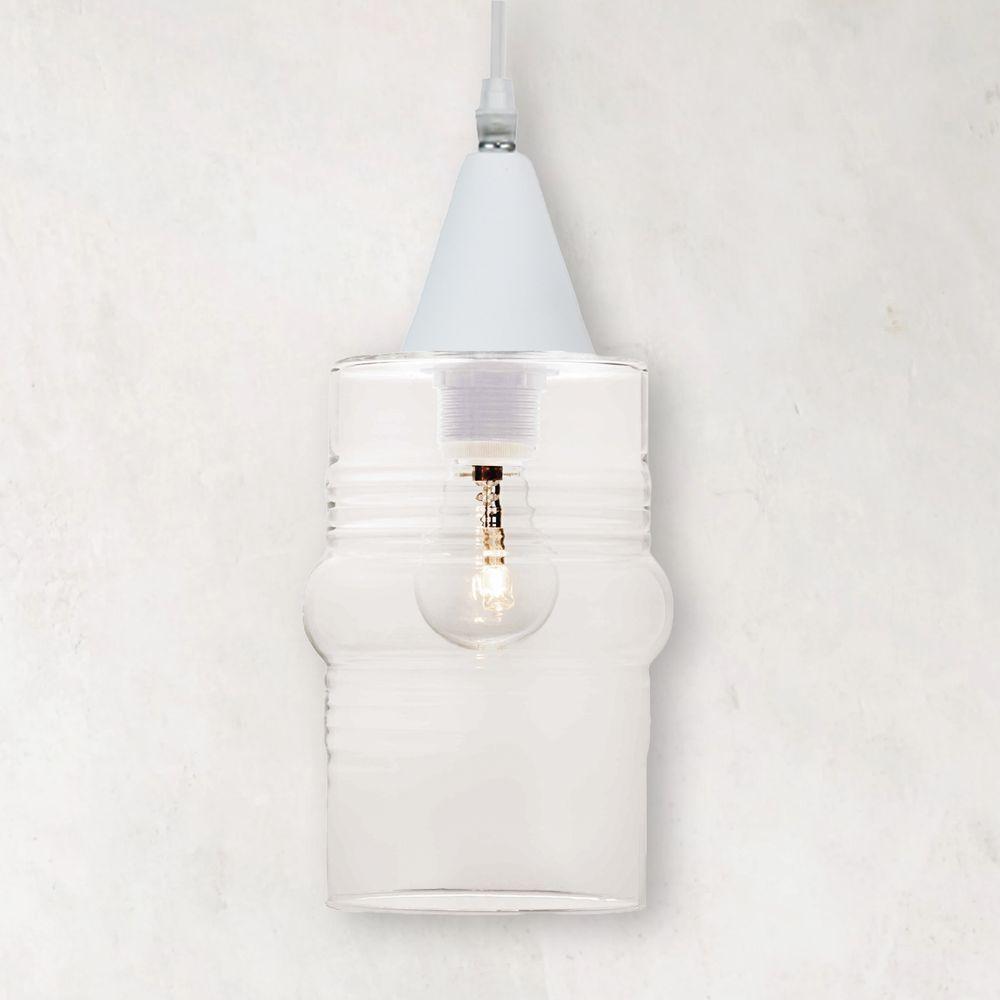 Lustre Pendente Taschibra Ali Liso E27 Transparente Bivolt Branco - 4